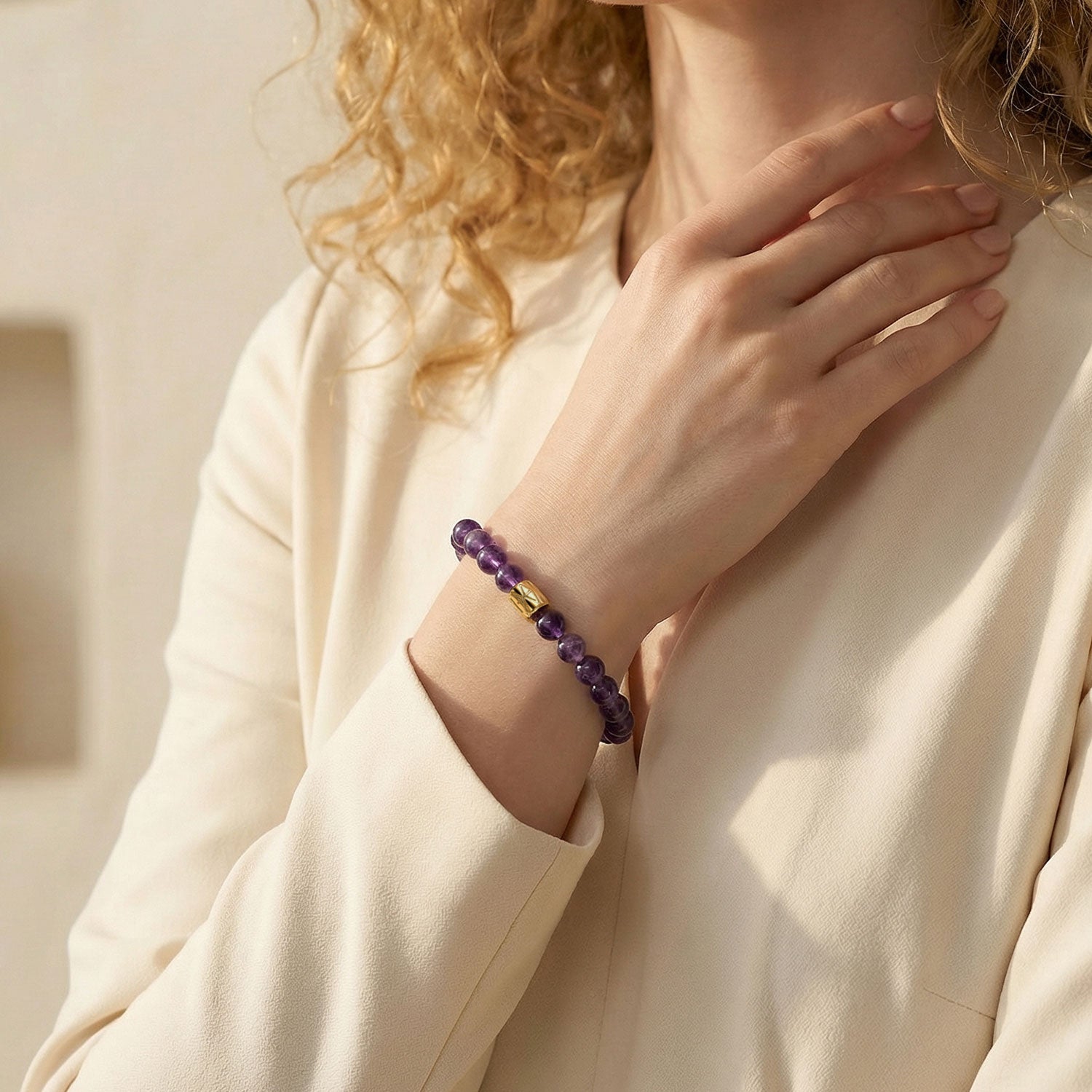Amethyst Logo Emblem Bracelet
