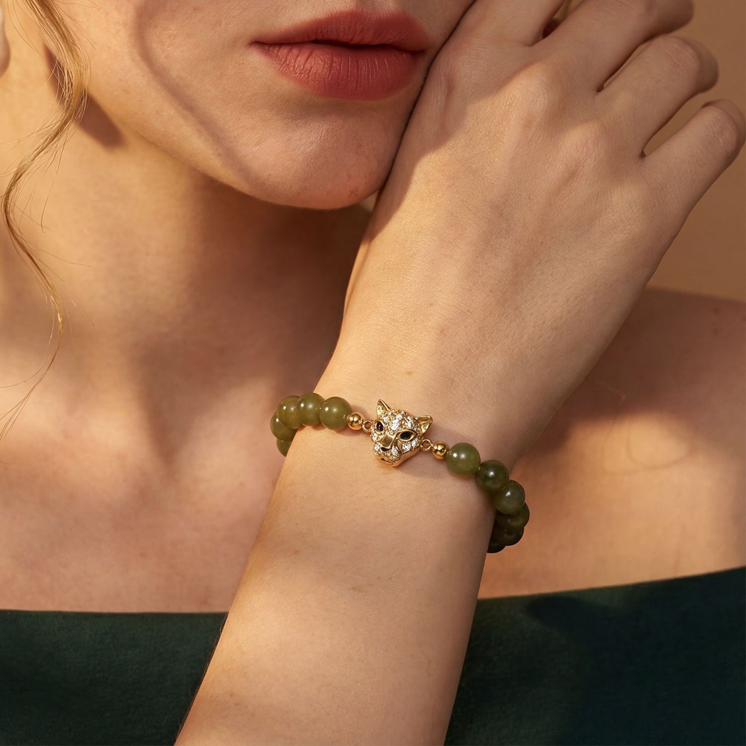 Jade Leopard Bracelet