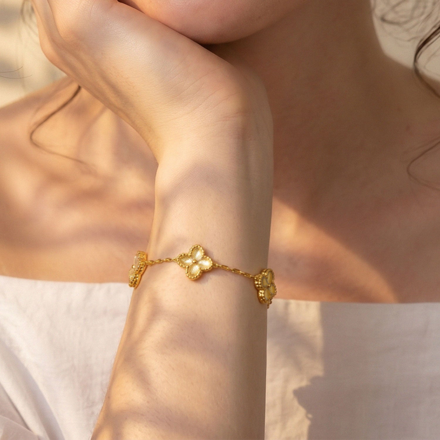 Golden Bloom Floral Bracelet