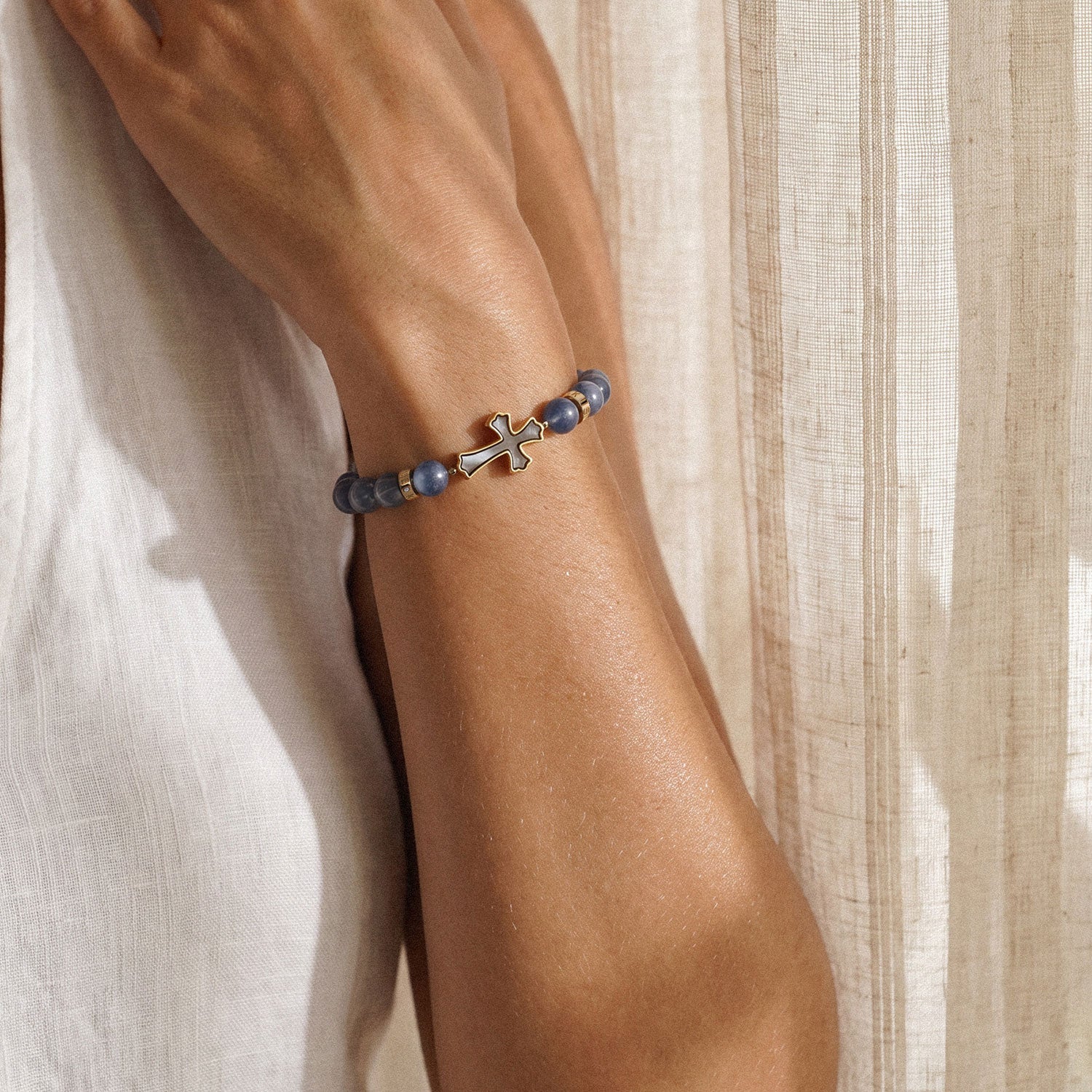 Kyanite Cross Bracelet