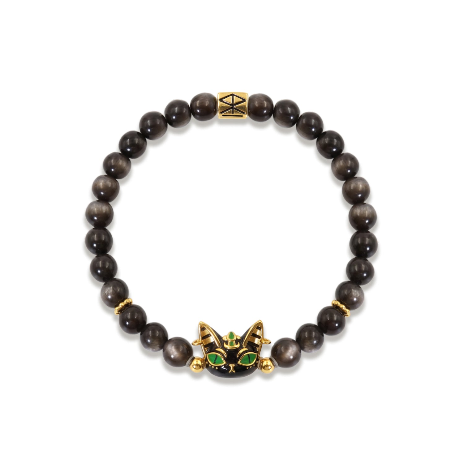 Obsidian Bastet Bracelet
