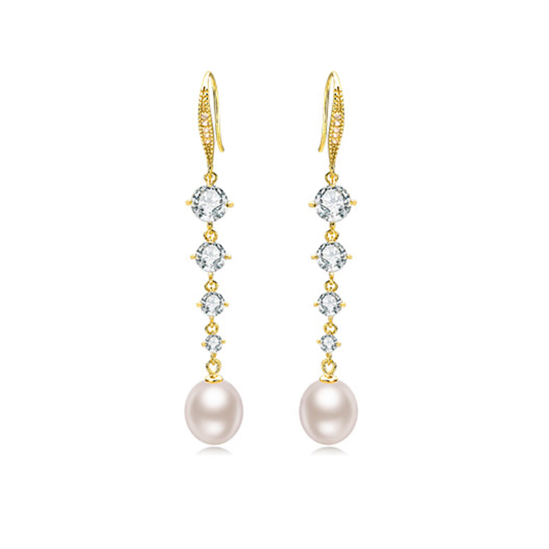 Baroque Pearl Zirconia Earrings