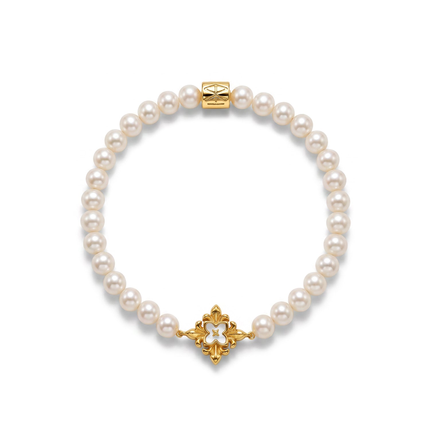 Gold Plated Pearl Crest Bracelet