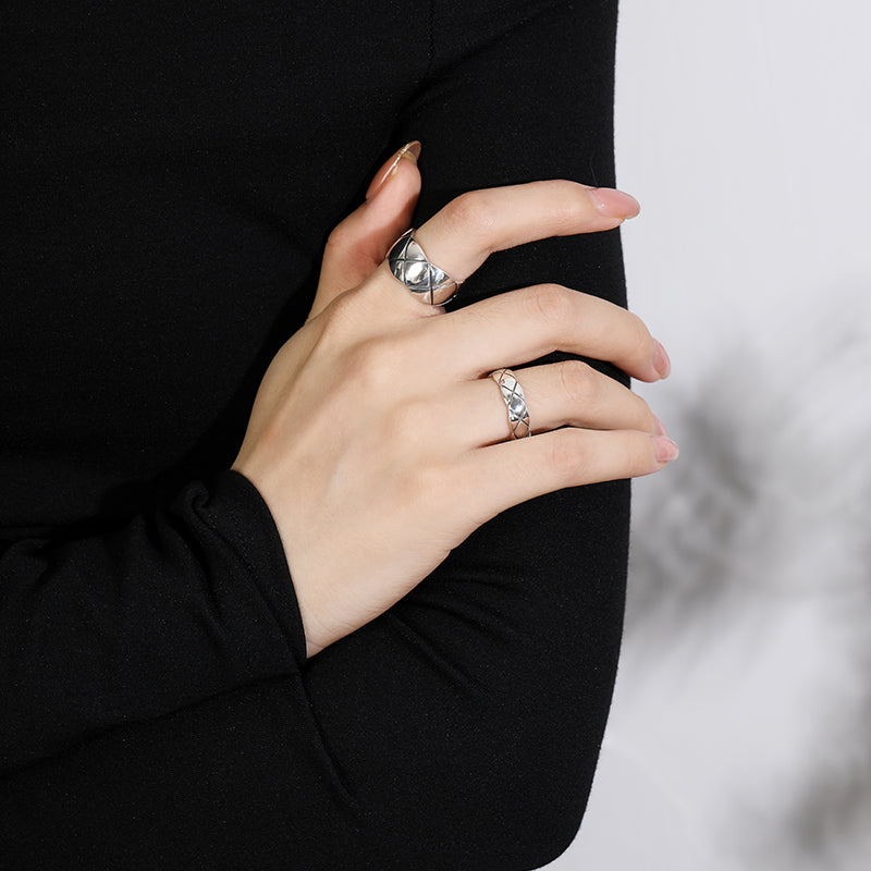 Geometric Vintage Narrow Ring