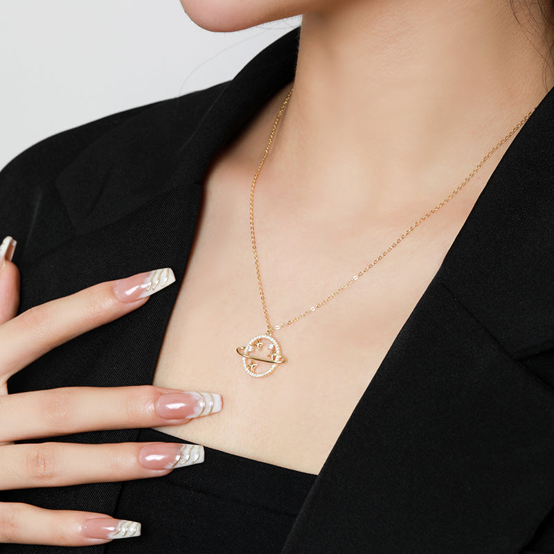 Star Track Gold Necklace