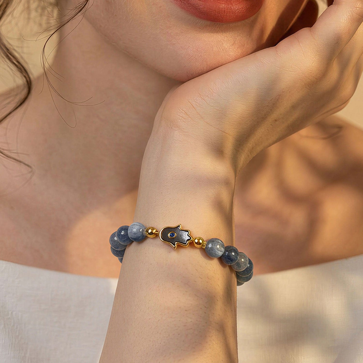 Kyanite Hamsa Bracelet