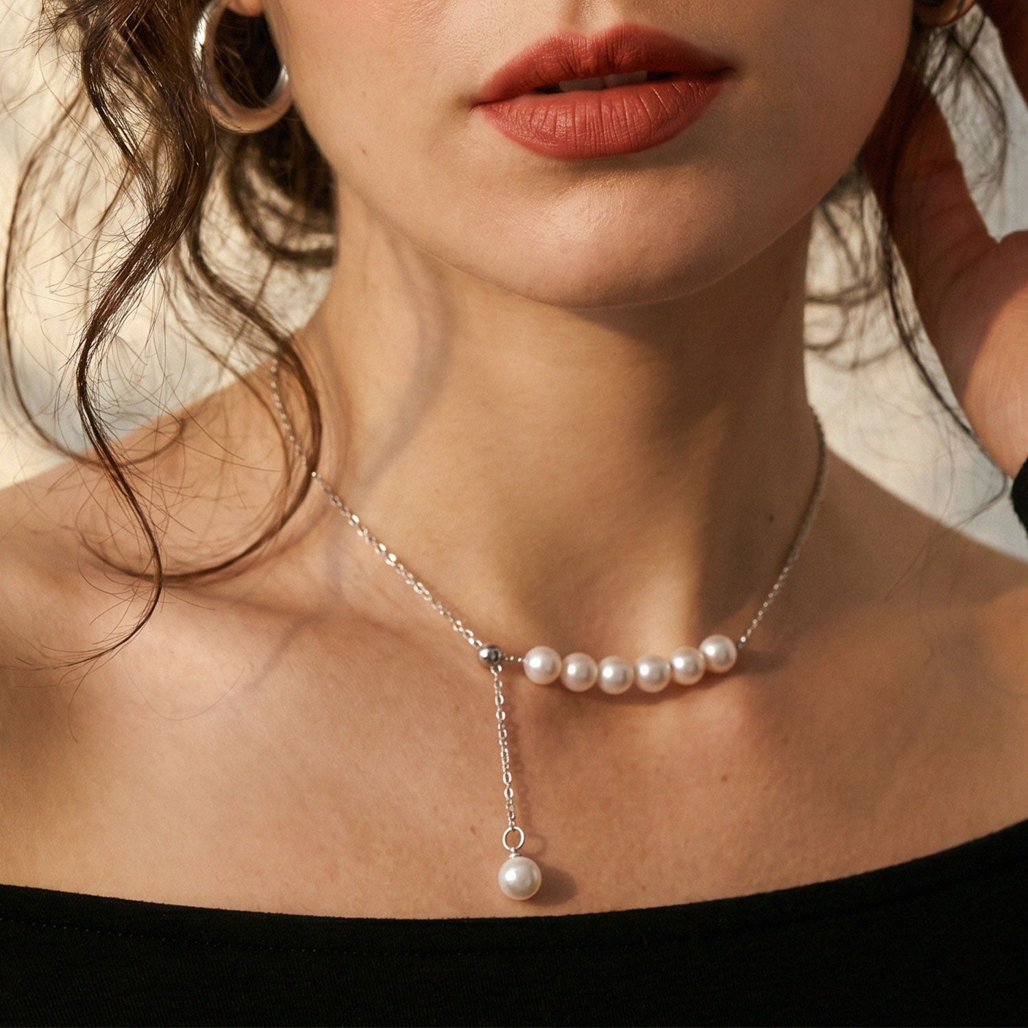 Freshwater Pearl Lariat Necklace