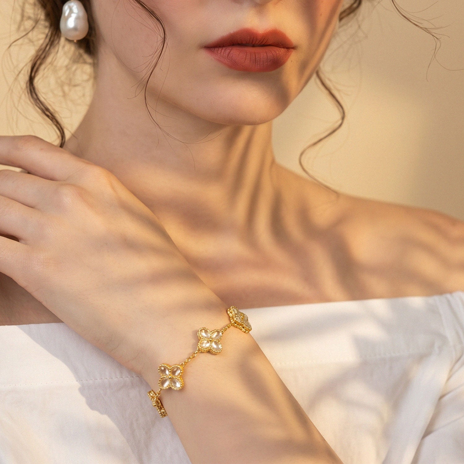 Golden Bloom Floral Bracelet