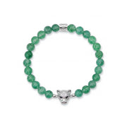 Green Strawberry Quartz Leopard Bracelet