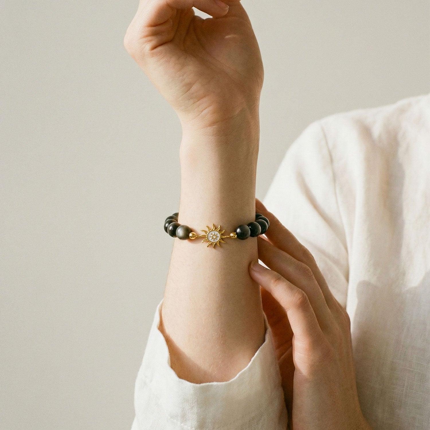Obsidian Sun Bracelet