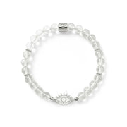 Clear Quartz Silver Evil Eye Bracelet