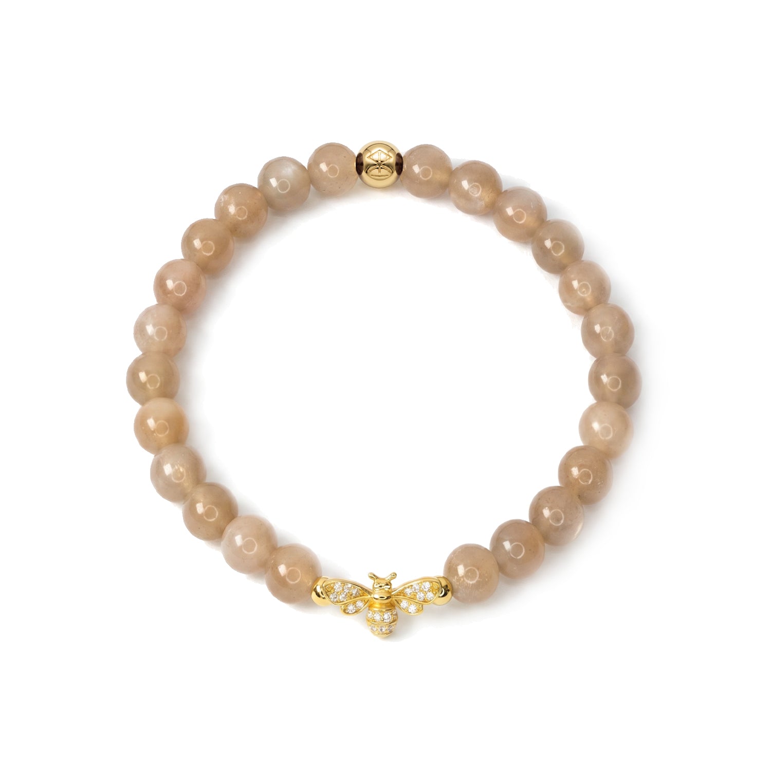 Peach Moonstone Bee Bracelet
