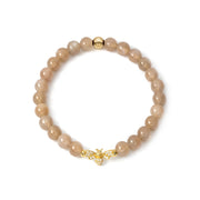 Peach Moonstone Bee Bracelet