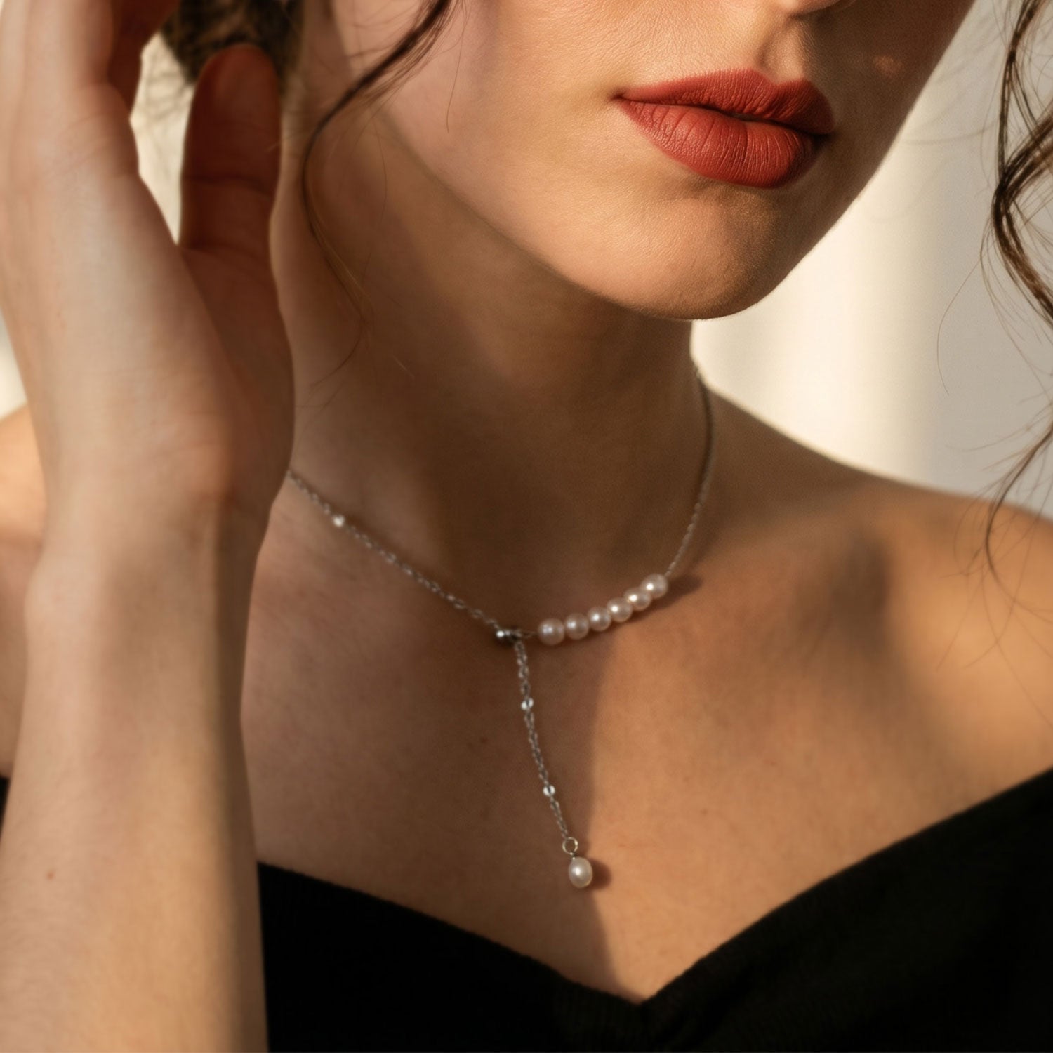 Freshwater Pearl Lariat Necklace