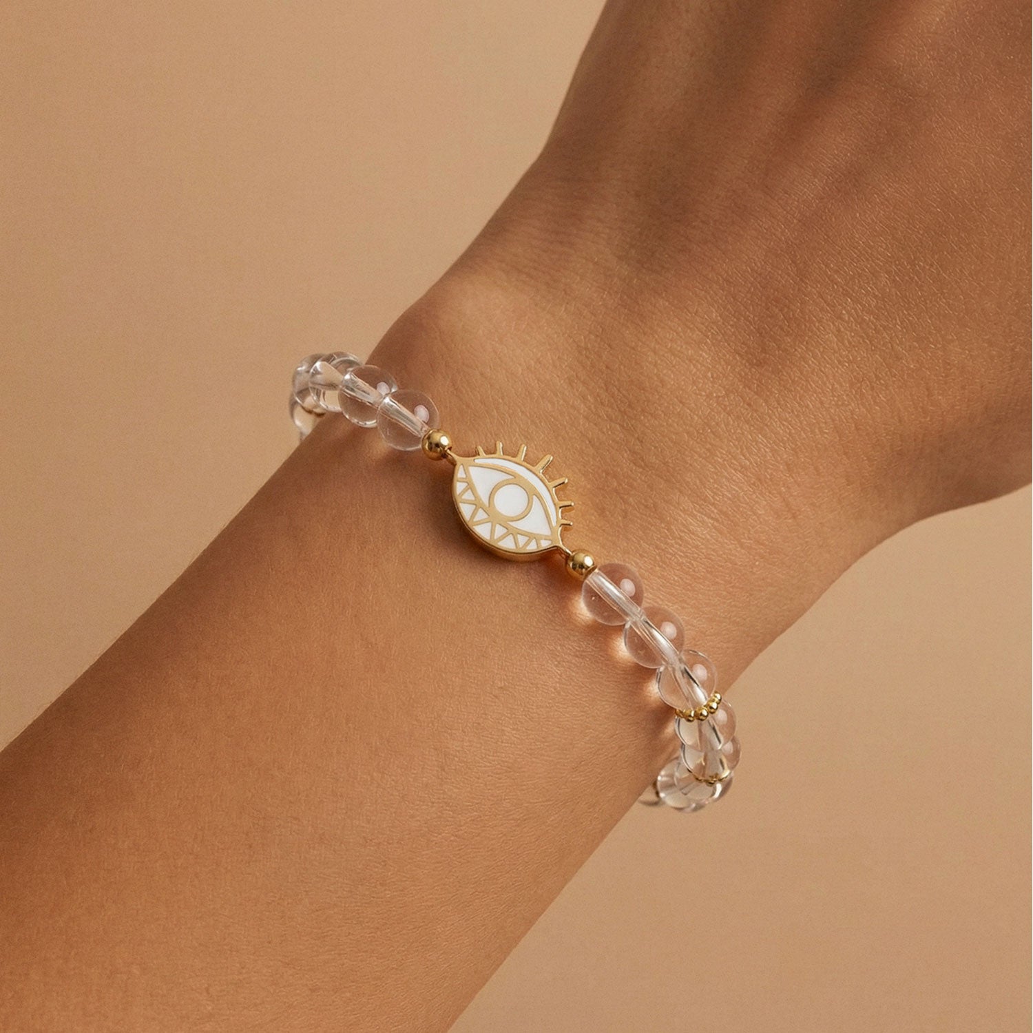 Clear Quartz Evil Eye Bracelet