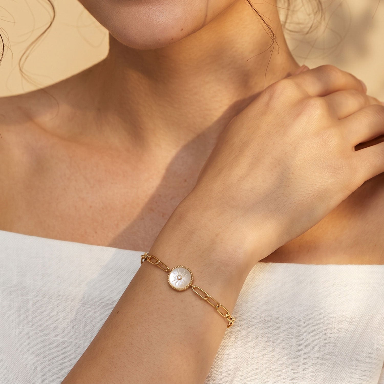 Sun Medallion Chain Bracelet