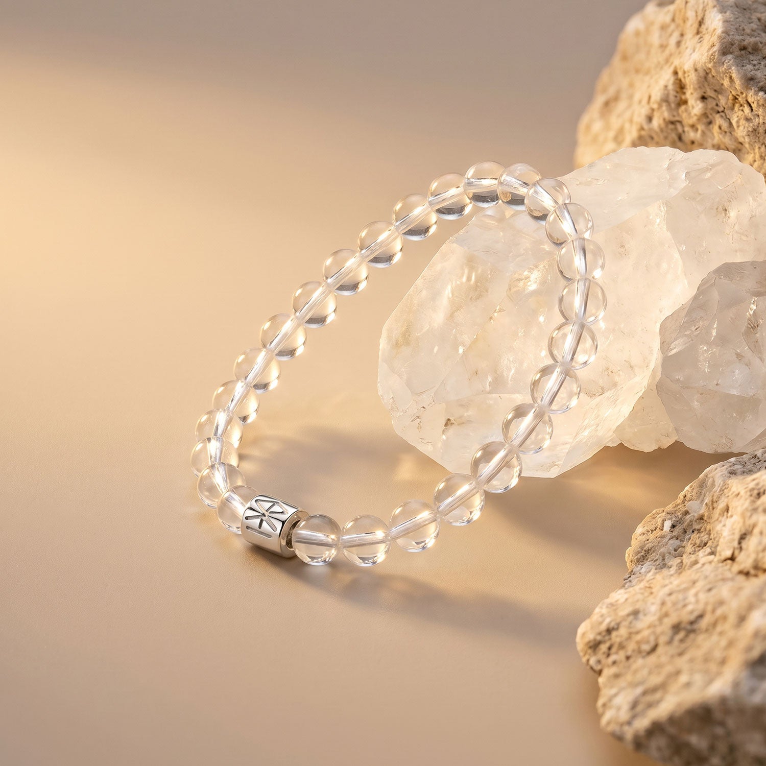 Clear Quartz Logo Bracelet