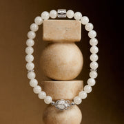 Silver Mother of Pearl Scarab Bracelet