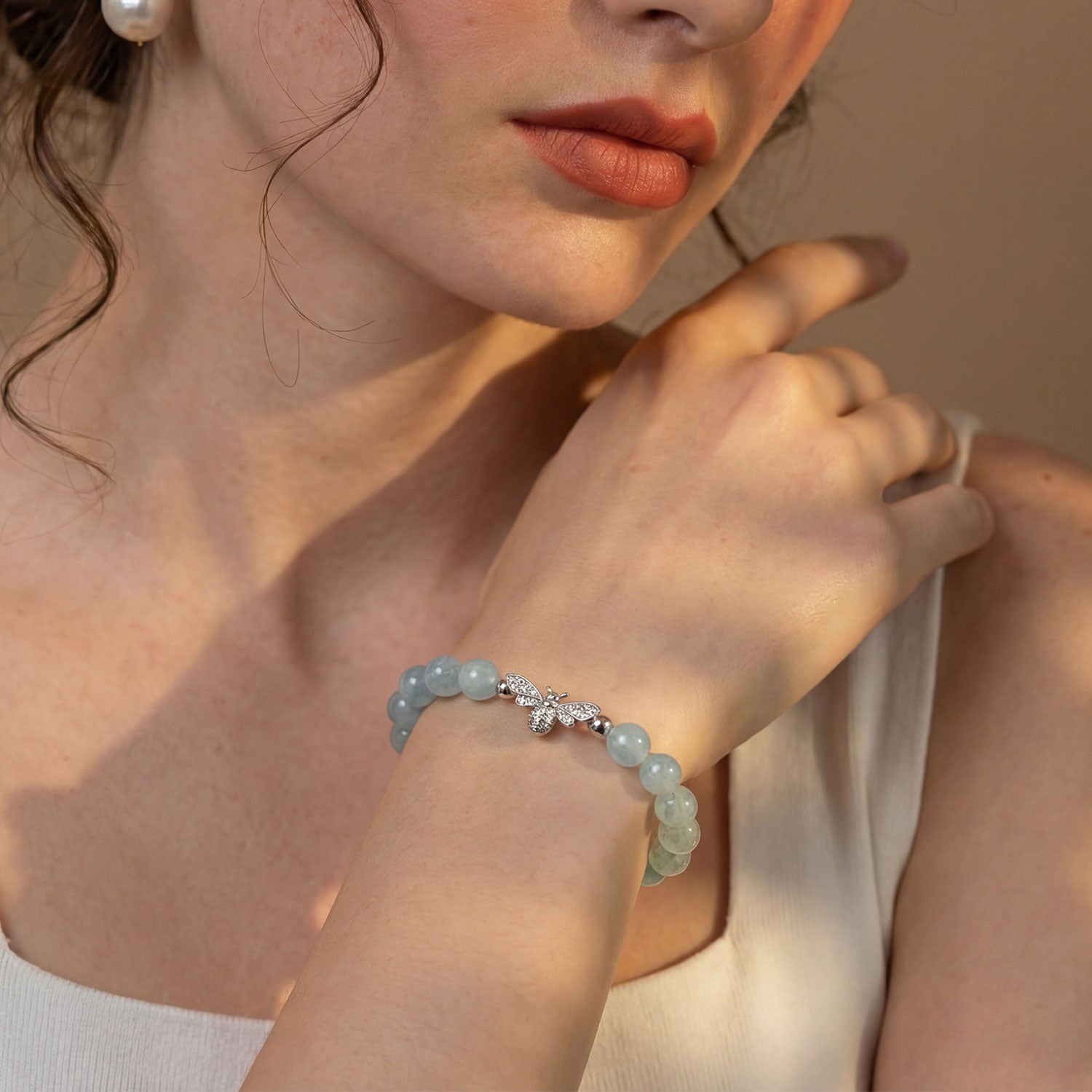 Aquamarine Bee Bracelet