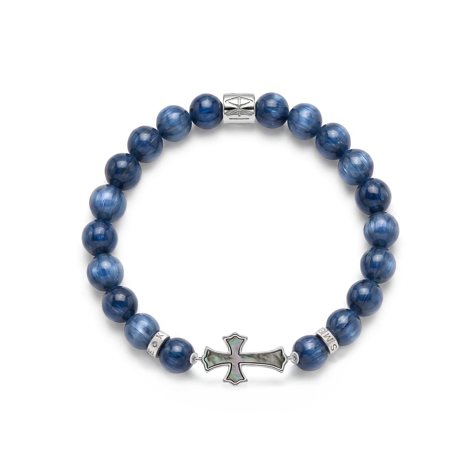 Silver Kyanite Cross Bracelet