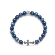 Silver Kyanite Cross Bracelet