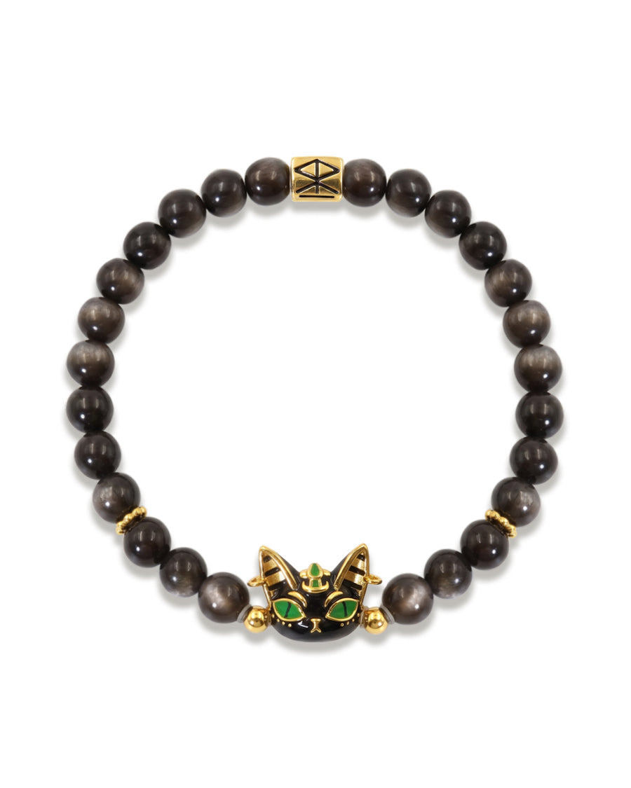 Obsidian Bastet Bracelet