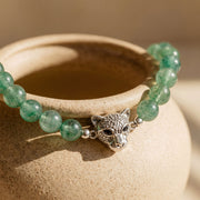 Green Strawberry Quartz Leopard Bracelet
