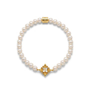 Gold Plated Pearl Crest Bracelet