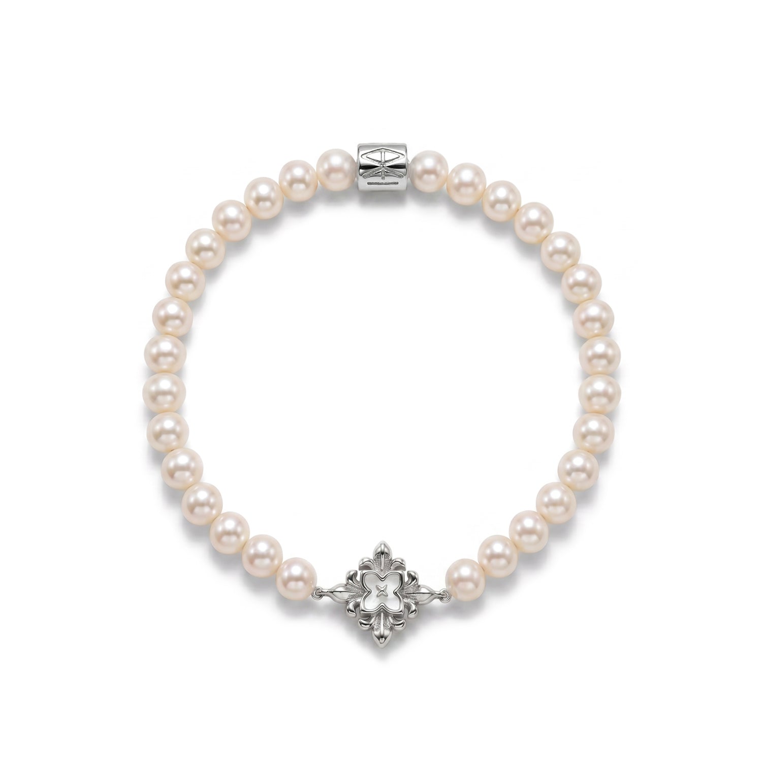 Sterling Silver Pearl Crest Bracelet