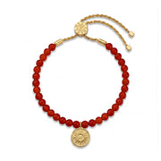 Red Agate Sun Charm Bracelet