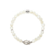 Silver Mother of Pearl Scarab Bracelet