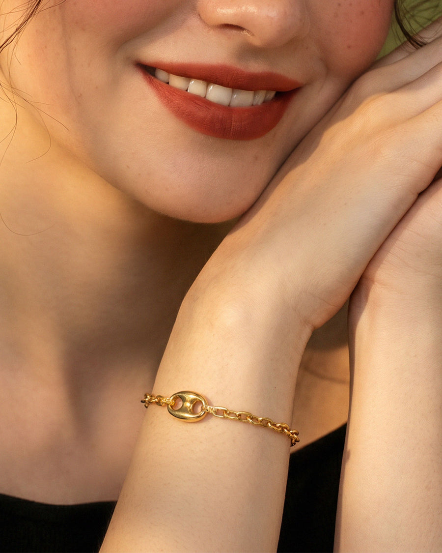 Gold Plated Signature Chain Bracelet