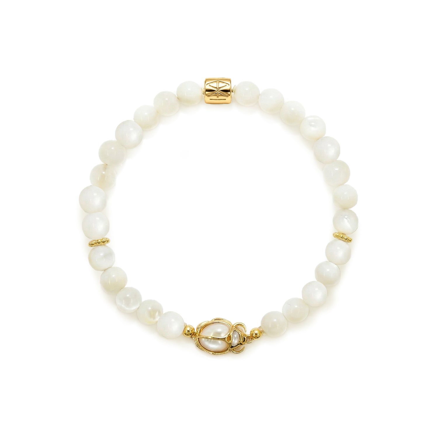 Mother of Pearl Scarab Bracelet