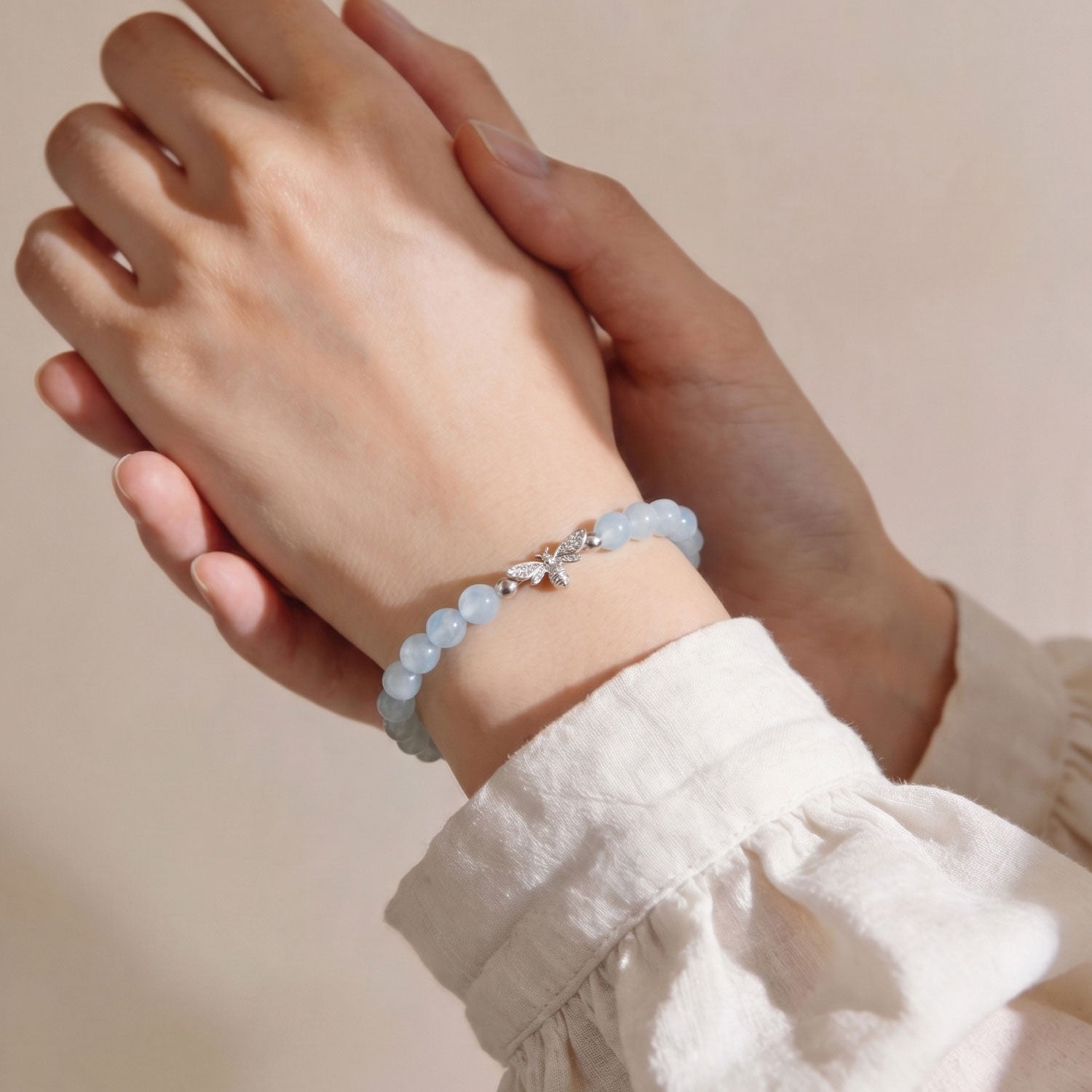 Aquamarine Bee Bracelet