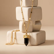 Obsidian Pendant Necklace