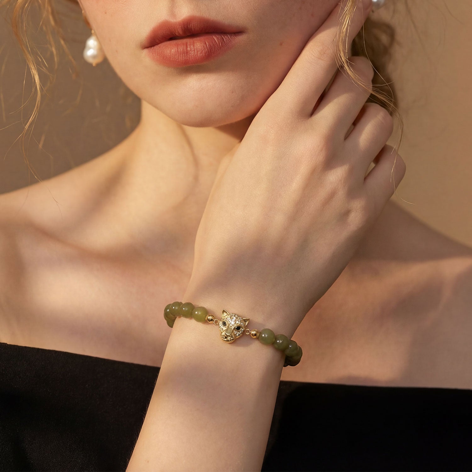 Jade Leopard Bracelet