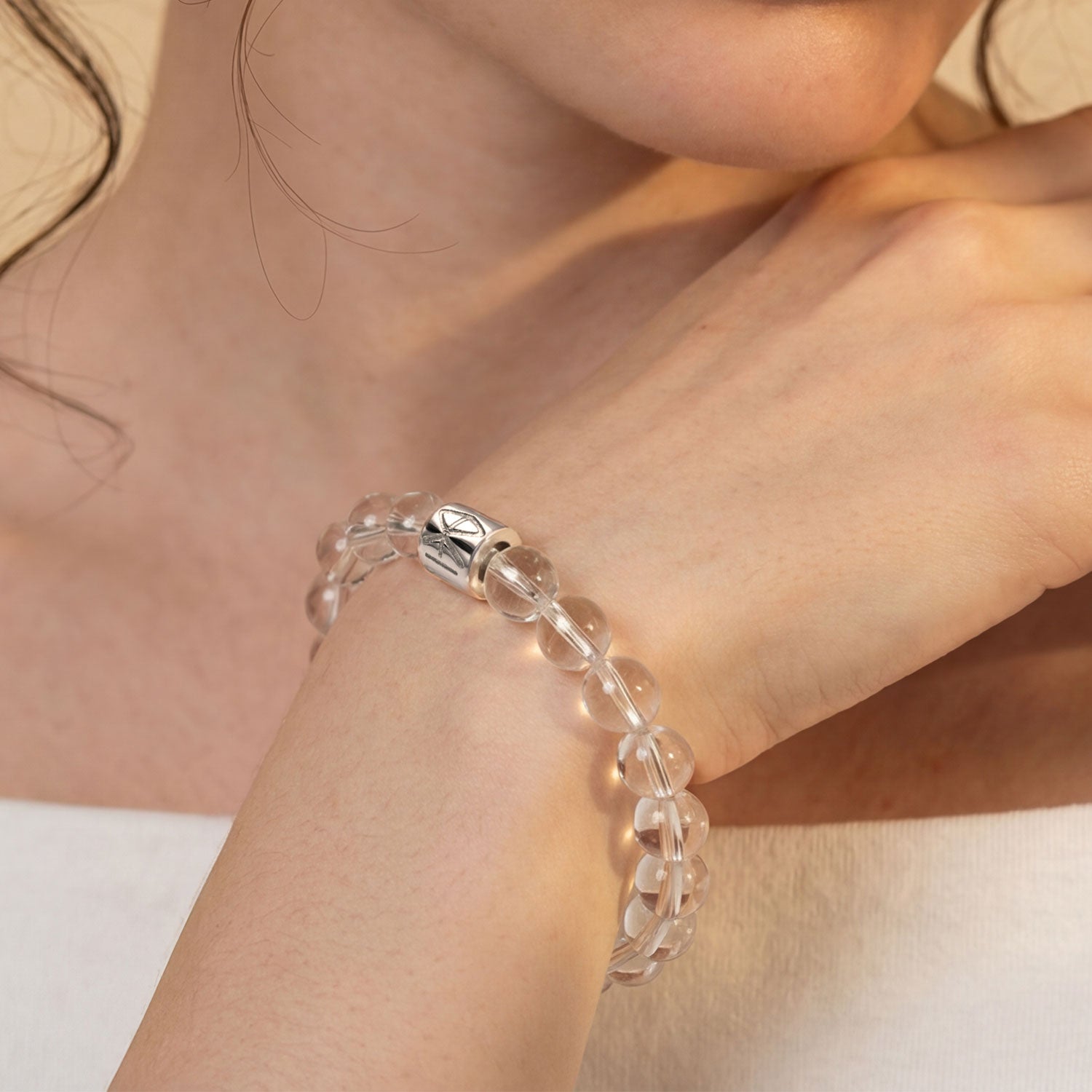 Clear Quartz Logo Bracelet