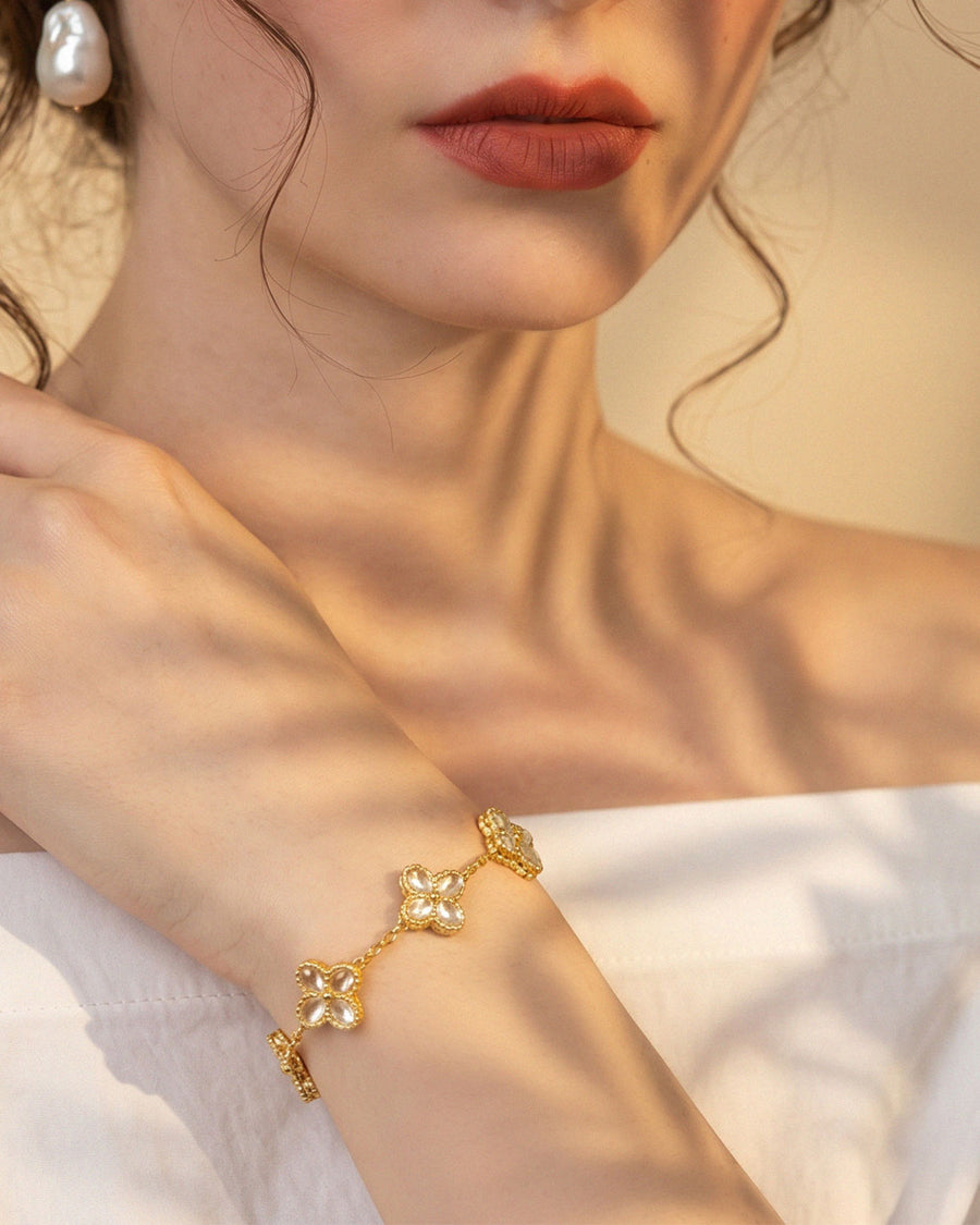 Golden Bloom Floral Bracelet