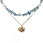 Aquamarine Shell Necklace